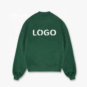 Sudadera personalizada de algodón con cuello redondo y logotipo estampado desgastado Sudadera con cuello falso lavada vintage hecha por fabricante OEM - Product Image 6