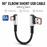 Câble USB-C tressé ultra-court 0,3 m à chargement rapide avec conducteur en cuivre pur pour transfert de données et téléphones mobiles, personnalisable avec logo