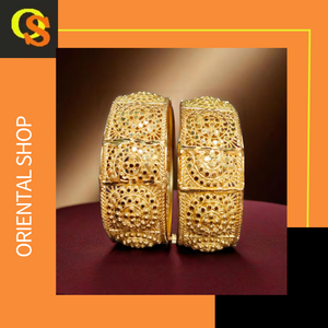 Juego de brazaletes a precios directos de fábrica con brazaletes de estilo moderno chapados en oro de 22 quilates para mujer, joyería de exportadores - Product Image 3