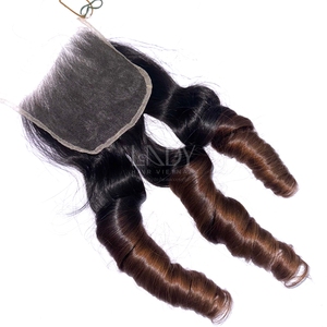 Extensiones de Cabello Humano Vietnamita Ombre de la Más Alta Calidad, Precio Especial, Cabello Virgen Ondulado, Set de Paquetes con Cierre 2026 - Product Image 5