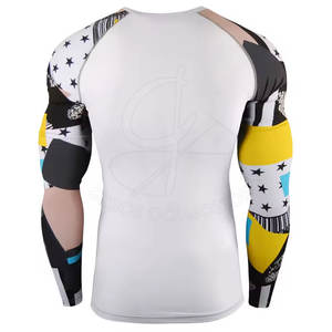 2025 dernière conception hommes Rash Guard avec personnaliser la taille hommes manches longues meilleure vente Fitness porter Rash Guard - Product Image 3