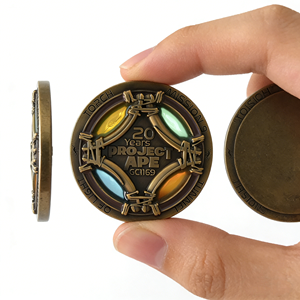 Moneda de desafío de geocaching personalizada, esmaltada translúcida, acabado antiguo, insignia de recuerdo rastreable - Product Image 6