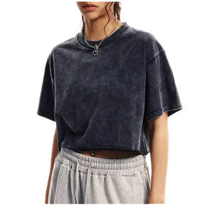 เสื้อครอปเอวลอยผ้าฝ้ายสำหรับผู้หญิง100% เนื้อนุ่มระบายอากาศได้ดี - Product Image 1