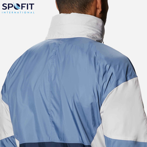 Chaqueta de lluvia para hombre de poliéster/algodón de calle alta empacable con capucha impermeable a prueba de viento con logotipo frontal con cremallera al aire libre Shell - Product Image 5
