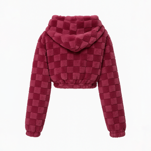 <span class=keywords><strong>Cappotto</strong></span> in pile con cappuccio con cerniera larga Plus Size per donna a manica lunga <span class=keywords><strong>fucsia</strong></span> Casual alla moda invernale Casual all'ingrosso - Product Image 5