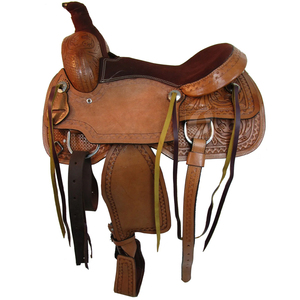 Sillín de caballo de cuero genuino Equipo de equitación Juego de sillín de cuero de vaca genuino con Halter 2024 de alta calidad - Product Image 1