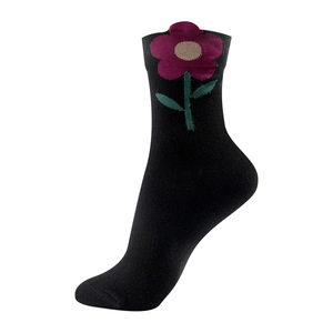 Calcetines de Algodón para Mujer Kikiya, Calcetines de Punto Transpirables con Estampado Floral Informal y Diseño Grande y Bonito para Uso Diario, Estilo Regular - Product Image 3