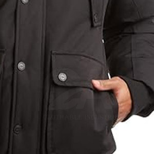 Chaqueta de Invierno Impermeable con Capucha y Piel Sintética para Hombre, con Logotipo Frontal, Suministro OEM de Alta Calidad - Product Image 6
