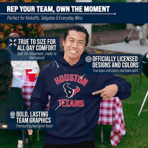 Houston texans hải quân người lớn gameday Áo trùm đầu-Poly Fleece cotton pha trộn-Giữ ấm và đại diện cho đội của bạn trong phong cách - Product Image 4