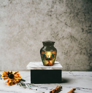 Prix de gros Urnes funéraires en métal de haute qualité personnalisées Urnes funéraires pour cendres avec boîte en velours - Product Image 4