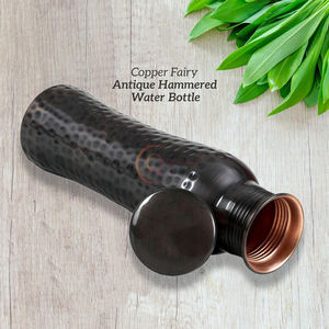 Pure Metal Copper Hammered Design <b>Black</b> Color Finishing Bedroom <b>Bottle</b> With Hammered Design Best For Ayurvedic Health Benefits - Product Image 6