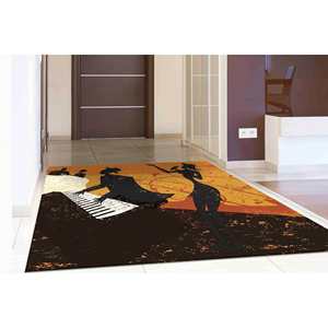 Tapis en chenille pour musiciens de jazz : Décoration colorée pour salle de musique, tapis fin non tissé - Product Image 2
