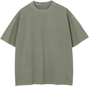 Camiseta de Alta Calidad al por Mayor, Personalizada, 100% Algodón Pesado, Lavado Ácido, Tinte Liso, Camiseta Premium de Manga Corta para Hombre - Product Image 3