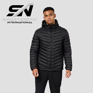 Chaqueta de Plumón Negra Lisa para Hombre, Chaqueta de Burbuja, Chaqueta de Plumón Personalizada OEM para Hombre, Chaqueta de Plumón Plegable - Product Image 1