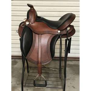 อานม้าขี่ม้าขนาดใหญ่แบบพรีเมียม ทำจากหนังแท้ พร้อมโครงไม้ธรรมชาติ ฮาร์ดแวร์ SUS304 สำหรับการแข่งม้าและการโชว์ - Product Image 1