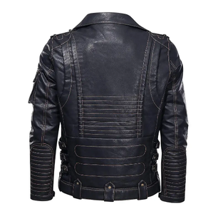 Veste en cuir de couleur unie pour hommes à capuche nouveauté hiver mode tissu tricoté taille XL - Product Image 3