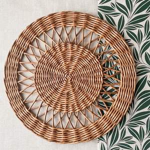 Décorations de table personnalisées de meilleur choix napperons ronds tissés en rotin de tailles variées tresse tressée en bambou pour Noël Vietnam - Product Image 5