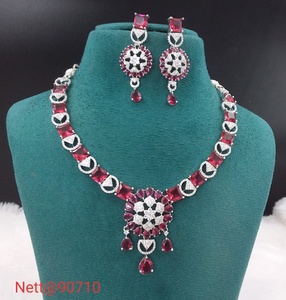 Llamativo AD Collar Pendiente Conjunto Aspecto tradicional para bodas Recepciones Compromisos y festivales - Product Image 5