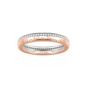 แหวนแต่งงานเพชรแบบสองสี Jeulia Je T'aime ประดับเพชรสำหรับผู้หญิง - Product Image 3