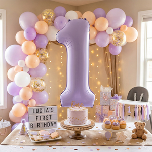 Ballon Chiffre 1 Lila 100cm en Aluminium Épais pour Anniversaire, Baby Shower, Décorations de Fête - Vente en Gros Party Love Espagne - Product Image 2