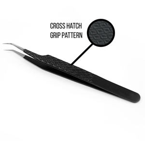 Pinzas antiestáticas de acero inoxidable negro con punta de precisión, aplicador Manual de pestañas para extensión de pestañas - Product Image 2