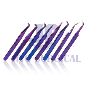 Premium Purple Eyelash Tweezers Stainless Steel Precision Lash Extension Tool for Professional Beauty Salons - Product Image 4