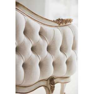 เตียงไม้เนื้อแข็งสไตล์พระราชวัง สีขาว ตกแต่งสีทองโบราณ แกะสลักด้วยมือ - Product Image 6