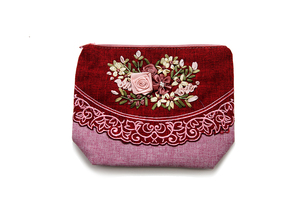 High Quality Fashion Holders Luxury Wholesale <b>Purse</b> With Zipper Hand-Sewn Rose Ribbon Lace Fabric From Vietnam - Product Image 5