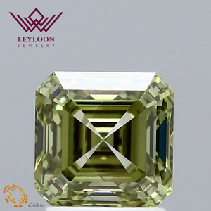 Diamante coltivato in laboratorio con taglio Asscher da 4,74 carati, colore verde vivido fantasia, purezza VS1, certificato IGI - Product Image 1