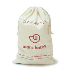 Sac à cordon avec poche zippée couleur unie naturelle 100% sacs-cadeaux en coton original pour les fonctions de mariage - Product Image 2