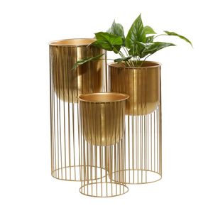 Maceta de flores decorativa única personalizada, Juego de 2 macetas de jardín antiguas de latón con estilo más vendidas - Product Image 3