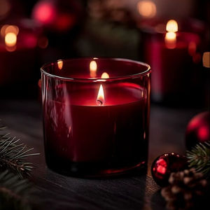 Bougie en cire de soja parfumée dans un bocal en verre rouge, décoration de la maison pour le Ramadan et l'Aïd, cadeau d'aromathérapie, soulagement du stress, fournitures de mariage de luxe, usine - Product Image 1