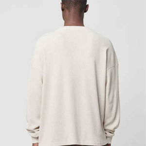 Chemise en tissu gaufré en coton T-shirt traditionnel à manches longues T-shirt de haute qualité respirant à séchage rapide personnalisé T-shirt à manches longues pour hommes - Product Image 3