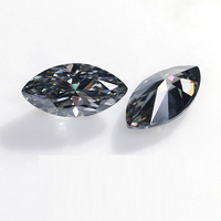 Excellent diamant synthétique de laboratoire taille marquise, couleur gris, clarté VVS1, passe le testeur de diamant, diamant non monté, certificat IGI