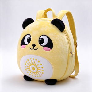 Unique plush <b>panda</b> plush backpack, yellow <b>panda</b> bag, toddler animal backpack, kids <b>panda</b> backpack - Product Image 6