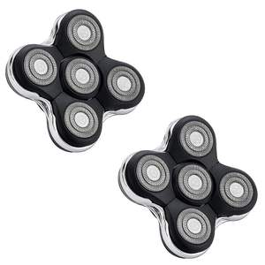 Paquete de 2 cabezales de repuesto de cinco cuchillas para afeitadoras eléctricas, compatibles con el afeitado facial para usuarios de afeitadoras rotatorias - Product Image 2