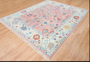 Oshak 8x10พรมขนสัตว์สีเหลืองโบราณสีฟ้า Hariz Imperial Abstract ปูพื้นหรูหราสำหรับห้องนั่งเล่นสวดมนต์ - Product Image 3