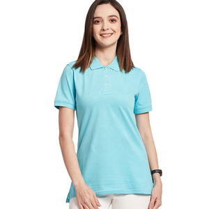 เสื้อเชิ้ตผ้าฝ้ายใยไผ่รักษ์โลกสำหรับผู้หญิง พิมพ์ลายปักโลโก้ตามสั่ง สีพื้น แขนสั้น - Product Image 1