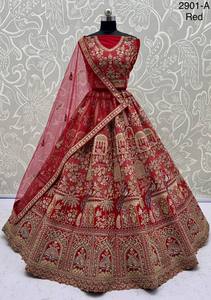 Designer Bridal <b>Lehenga</b> Choli with Heavy Embroidery and Diamond Work - Product Image 2