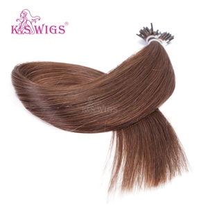 K.SWIGS 4 #   Extensiones de Cabello Humano Virgen Liso Marrón con Punta I, de 10-30 Pulgadas, 50g/50 Unidades, con Punta de Queratina, para Tejer Cabello a Granel - Product Image 4
