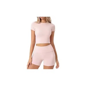 <b>Women's</b> Active Sports Suit With <b>Leggings</b> Yoga Set High Quality Female Gym Sportswear <b>Women</b> With Solid Color <b>Women</b> Workout Sets - Product Image 4