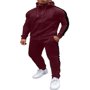 Trajes de chándal de rayas laterales de último diseño-chándal deportivo de algodón y poliéster para hombre - Product Image 5