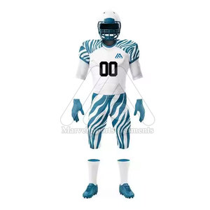 Customizable Men's Adult American Football Kit Set 100% Polyester Quick Dry Jersey Durable Pants Breathable Short Sleeve Design - Product Image 2