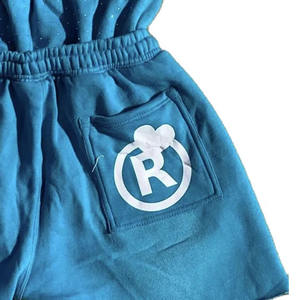 Custom High Quality 100% Cotton Eco-Friendly Wash Sun Faded Sweat <b>Shorts</b> Jogging <b>Vintage</b> Rhinestone Double Waisted <b>Men's</b> <b>Shorts</b> - Product Image 5