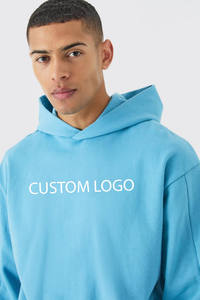 Sweat à capuche surdimensionné avec ourlet élastique, motif en molleton de coton 430 GSM, logo simple, personnalisation facile pour la production en gros - Product Image 2