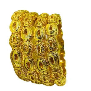 Brazalete chapado en oro de un gramo para mujer, diseño de joyería, moda para mujer