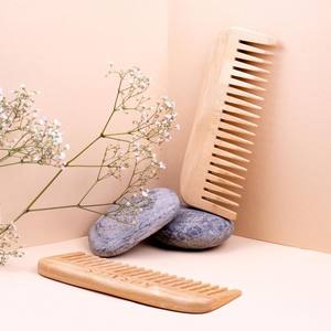 Ensemble de peignes droits à cheveux en bois peignes à perruque en bambou les plus vendus avec poignée incurvée du Vietnam prêt à expédier - Product Image 6