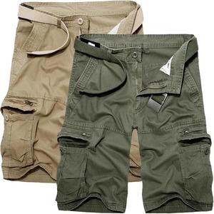 2024 verano hombres caqui Cargo Shorts hombres Casual rodilla longitud pantalones cortos Hombre Multi bolsillo algodón recto pantalones cortos - Product Image 6