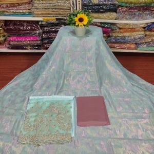 Tissu en Chiffon Jacquard Uni Fransawi Dirac Ethnique Modeste Luxueux Somalien pour Robe de Soirée pour Filles - Rose Vibrant - Product Image 1