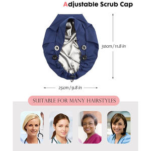 Chapeau de gommage avec tissu anti-transpiration intégré et boutons de protection des oreilles personnalisables pour les cliniques hospitalières et les travailleurs de la santé - Product Image 6